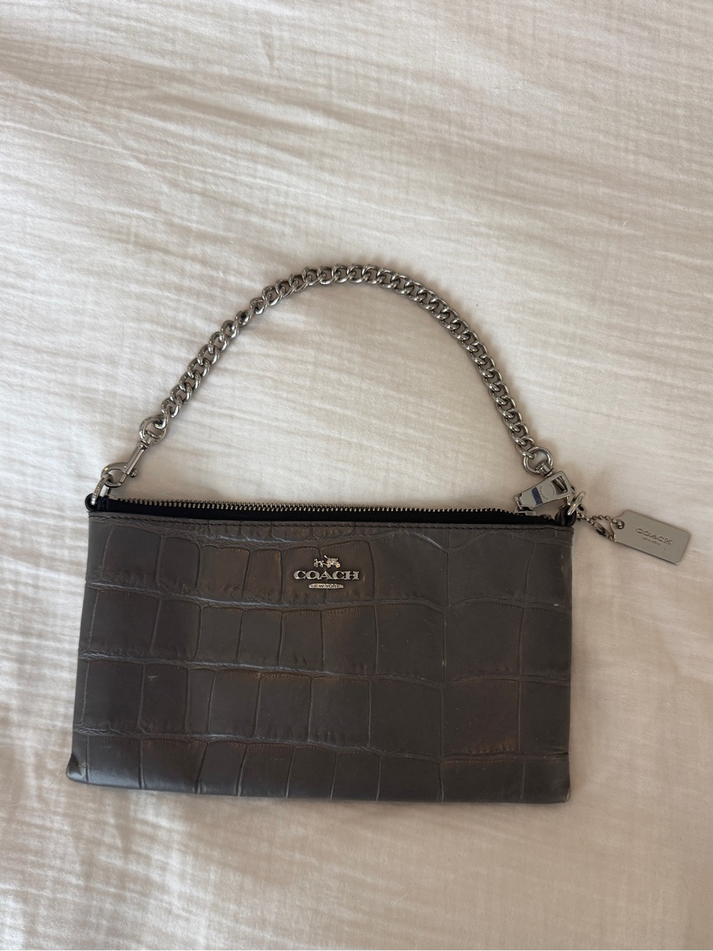 Coach crocodile embossed purse
